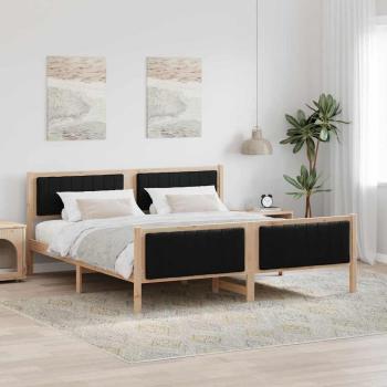 ARDEBO.de - Bettgestell Braun und Schwarz 180 x 200 cm Massivholz Kiefer