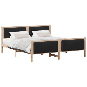 Bettgestell Braun und Schwarz 180 x 200 cm Massivholz Kiefer