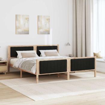 Bettgestell Braun und Schwarz 180 x 200 cm Massivholz Kiefer