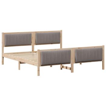Bettgestell Braun und Taupe 180 x 200 cm Massivholz Kiefer