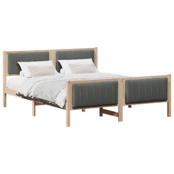 Bettgestell Braun und Dunkelgrau 160 x 200 cm Massivholz Kiefer