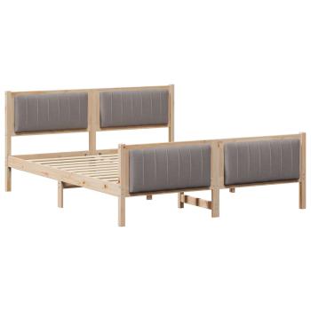 Bettgestell Braun und Taupe 160 x 200 cm Massivholz Kiefer