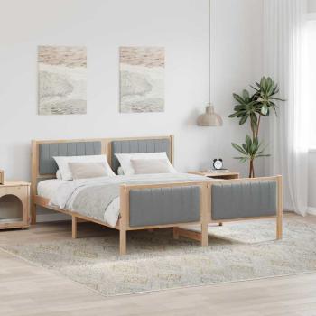 ARDEBO.de - Bettgestell Braun und Hellgrau 150 x 200 cm Massivholz Kiefer