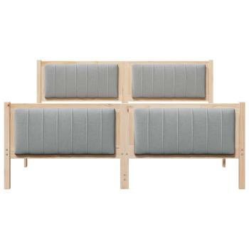 Bettgestell Braun und Hellgrau 150 x 200 cm Massivholz Kiefer