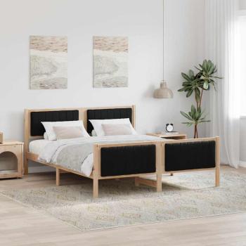 ARDEBO.de - Bettgestell Braun und Schwarz 150 x 200 cm Massivholz Kiefer