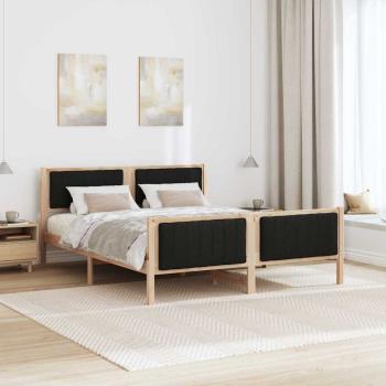 Bettgestell Braun und Schwarz 150 x 200 cm Massivholz Kiefer