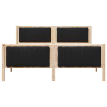 Bettgestell Braun und Schwarz 150 x 200 cm Massivholz Kiefer