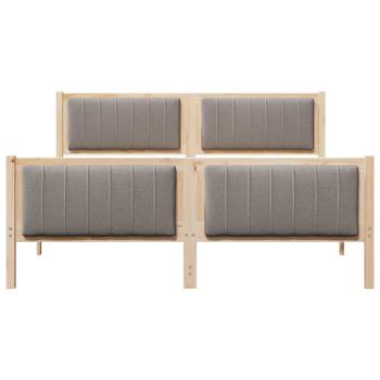 Bettgestell Braun und Taupe 150 x 200 cm Massivholz Kiefer