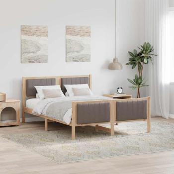 ARDEBO.de - Bettgestell Braun und Taupe 140 x 200 cm Massivholz Kiefer