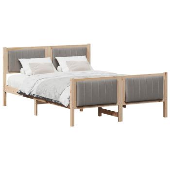Bettgestell Braun und Taupe 140 x 200 cm Massivholz Kiefer