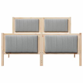 Bettgestell Braun und Hellgrau 140 x 190 cm Massivholz Kiefer