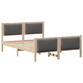 Bettgestell Braun und Dunkelgrau 140 x 190 cm Massivholz Kiefer