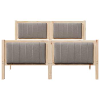 Bettgestell Braun und Taupe 140 x 190 cm Massivholz Kiefer