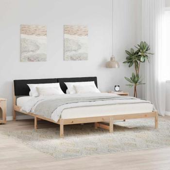 ARDEBO.de - Bettgestell Braun und Schwarz 200 x 200 cm Massivholz Kiefer