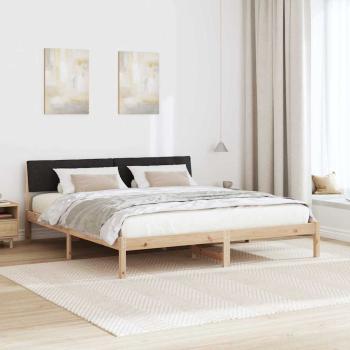 Bettgestell Braun und Schwarz 200 x 200 cm Massivholz Kiefer