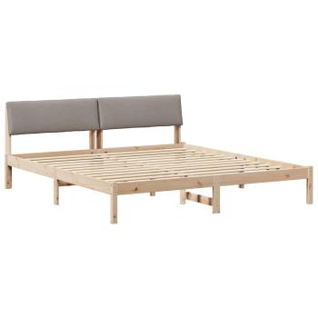 Bettgestell Braun und Taupe 200 x 200 cm Massivholz Kiefer