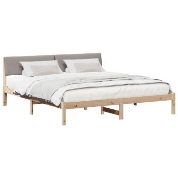 Bettgestell Braun und Taupe 200 x 200 cm Massivholz Kiefer