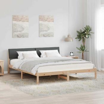 ARDEBO.de - Bettgestell Braun und Dunkelgrau 180 x 200 cm Massivholz Kiefer
