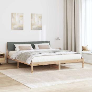 Bettgestell Braun und Dunkelgrau 180 x 200 cm Massivholz Kiefer