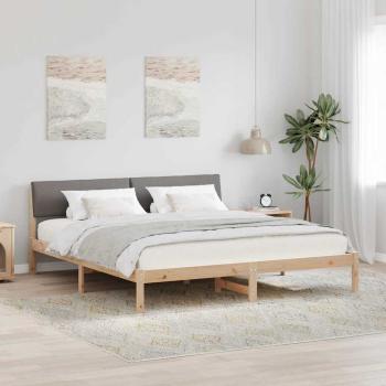 ARDEBO.de - Bettgestell Braun und Taupe 180 x 200 cm Massivholz Kiefer