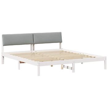 Bettgestell Weiß und Hellgrau 180 x 200 cm Massivholz Kiefer