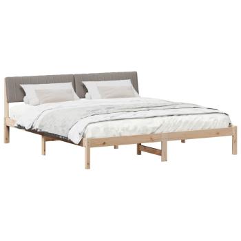 Bettgestell Braun und Taupe 180 x 200 cm Massivholz Kiefer