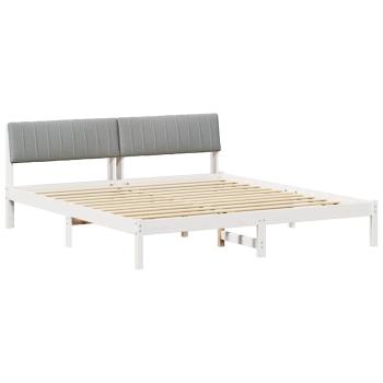 Bettgestell Weiß und Hellgrau 180 x 200 cm Massivholz Kiefer