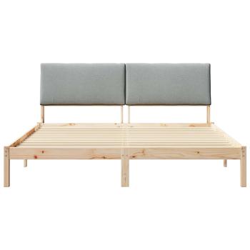 Bettgestell Braun und Hellgrau 200 x 200 cm Massivholz Kiefer