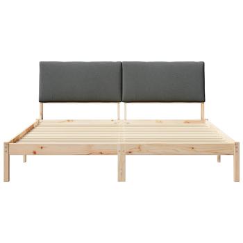 Bettgestell Braun und Dunkelgrau 200 x 200 cm Massivholz Kiefer