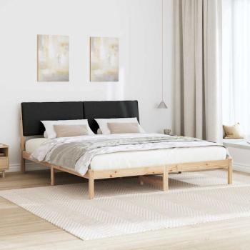 Bettgestell Braun und Schwarz 200 x 200 cm Massivholz Kiefer