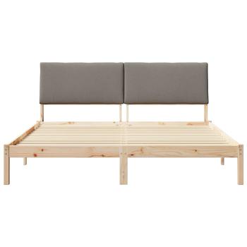 Bettgestell Braun und Taupe 200 x 200 cm Massivholz Kiefer