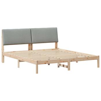 Bettgestell Braun und Hellgrau 180 x 200 cm Massivholz Kiefer