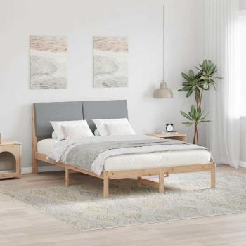 ARDEBO.de - Bettgestell Braun und Hellgrau 160 x 200 cm Massivholz Kiefer