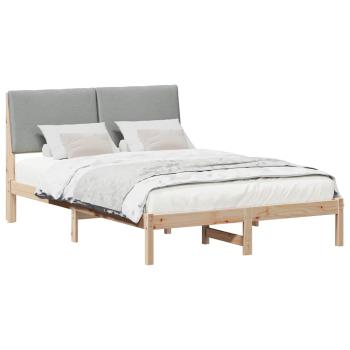 Bettgestell Braun und Hellgrau 160 x 200 cm Massivholz Kiefer