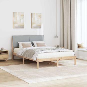 Bettgestell Braun und Hellgrau 160 x 200 cm Massivholz Kiefer