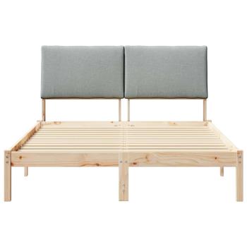 Bettgestell Braun und Hellgrau 160 x 200 cm Massivholz Kiefer