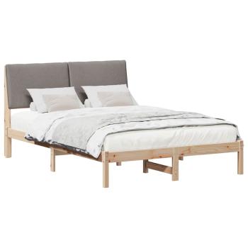 Bettgestell Braun und Taupe 160 x 200 cm Massivholz Kiefer
