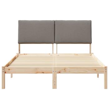 Bettgestell Braun und Taupe 160 x 200 cm Massivholz Kiefer