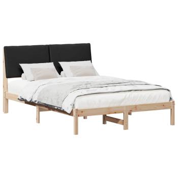 Bettgestell Braun und Schwarz 150 x 200 cm Massivholz Kiefer