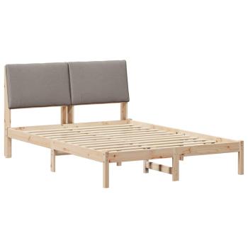 Bettgestell Braun und Taupe 150 x 200 cm Massivholz Kiefer