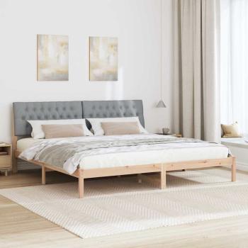 Bettgestell mit gepolstertem Kopfteil Braun 200 x 200 cm