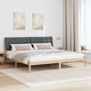 Bettgestell mit gepolstertem Kopfteil Braun 200 x 200 cm