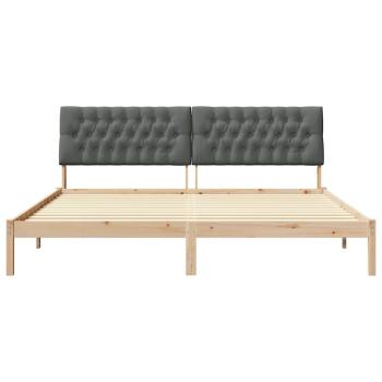 Bettgestell mit gepolstertem Kopfteil Braun 200 x 200 cm