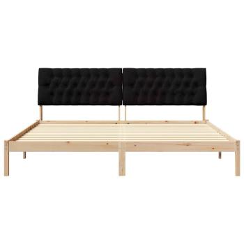 Bettgestell mit gepolstertem Kopfteil Braun 200 x 200 cm