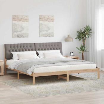 ARDEBO.de - Bettgestell mit gepolstertem Kopfteil Braun 200 x 200 cm