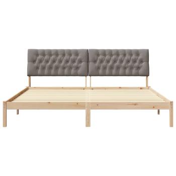 Bettgestell mit gepolstertem Kopfteil Braun 200 x 200 cm