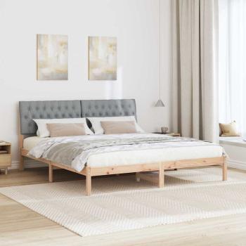 Bettgestell mit gepolstertem Kopfteil Braun 180 x 200 cm