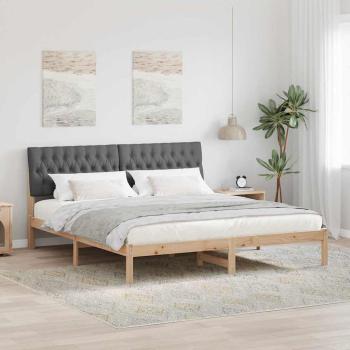 ARDEBO.de - Bettgestell mit gepolstertem Kopfteil Braun 180 x 200 cm