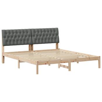 Bettgestell mit gepolstertem Kopfteil Braun 180 x 200 cm