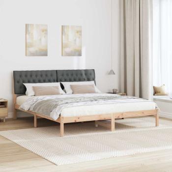 Bettgestell mit gepolstertem Kopfteil Braun 180 x 200 cm